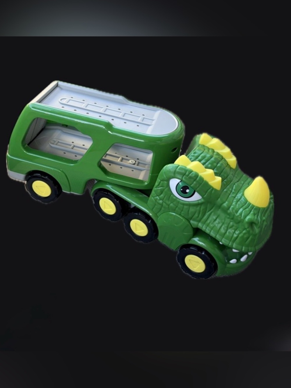 Green Dino Truck Toy Vehicle Cars Transport Trailer